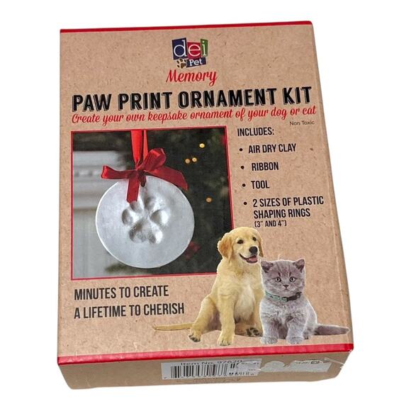 Pet Paw Print Holiday Ornament Making Kit - Picture 1 of 3